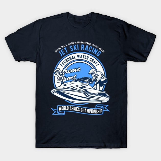 Vector illustration of jet ski. T-Shirt by beanbeardy